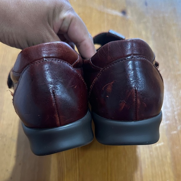 SAS Women's Brown Leather Flats Willow Slip On loafer walnut - Picture 4 of 11